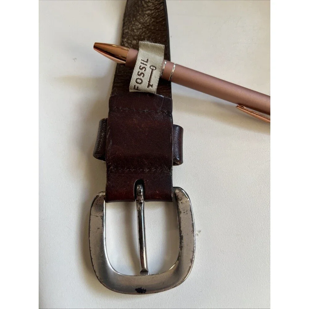Fossil Brown Leather Belt Size XL BT2191200